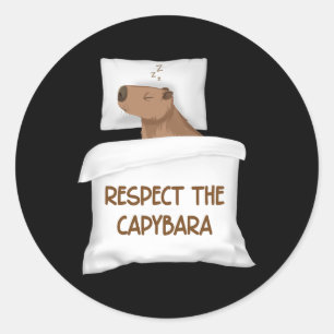 Respect The Capybara Official Sleep Nightgown Slee Classic Round Sticker
