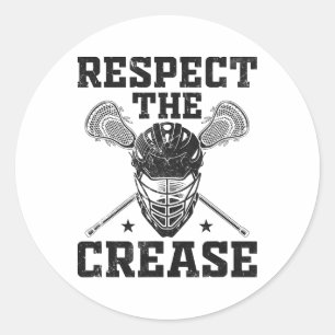 Respect The Crease Lacrosse Goalie  Classic Round Sticker