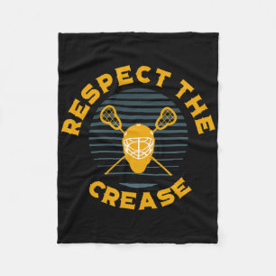 Respect The Crease Lacrosse Goalie  Fleece Blanket