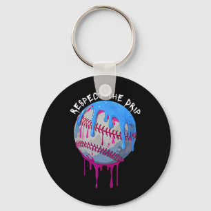 Respect The Drip Baseball Ice Cream Drip Keychain