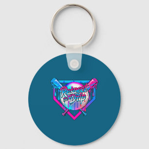 Respect The Drip Baseball Ice Cream For Kids Boys  Keychain