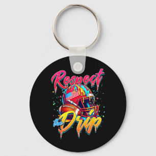 Respect The Drip Football Ice Cream Drip With Spri Keychain