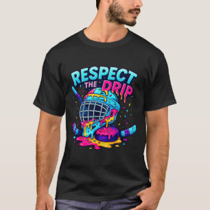 Respect The Drip Ice Hockey Stick &amp; Puck Dripn T-Shirt