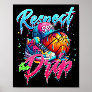 Respect The Drip Sketll Ice Cream Drip With Sprink Poster