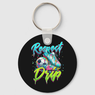 Respect The Drip Soccer Ice Cream Drip With Sprink Keychain