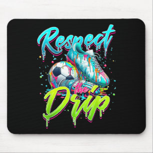 Respect The Drip Soccer Ice Cream Drip With Sprink Mouse Pad
