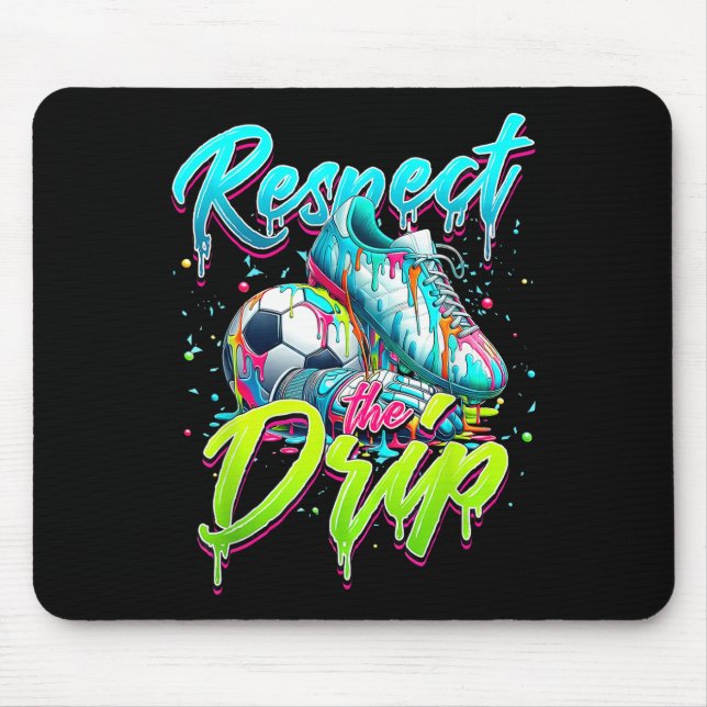 Respect The Drip Soccer Ice Cream Drip With Sprink Mouse Pad (Front)