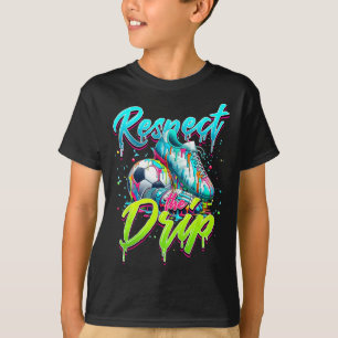 Respect The Drip Soccer Ice Cream Drip With Sprink T-Shirt