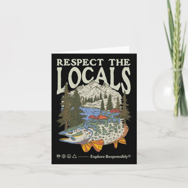 Respect The Fish Locals Save The Planet Nature Lov Card (Front)
