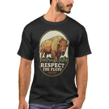 Respect The Fluff Vintage Bison Buffalo Wilderness