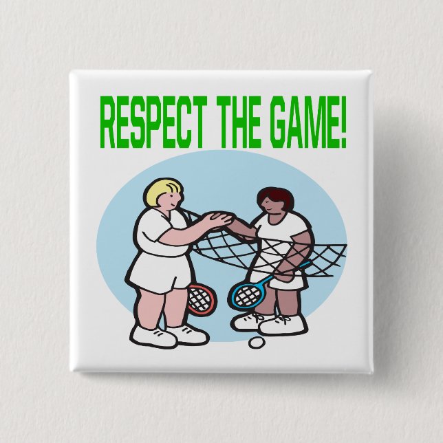 Respect The Game 2 Inch Square Button (Front)