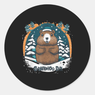 Respect The Groundhog Day _1  Classic Round Sticker
