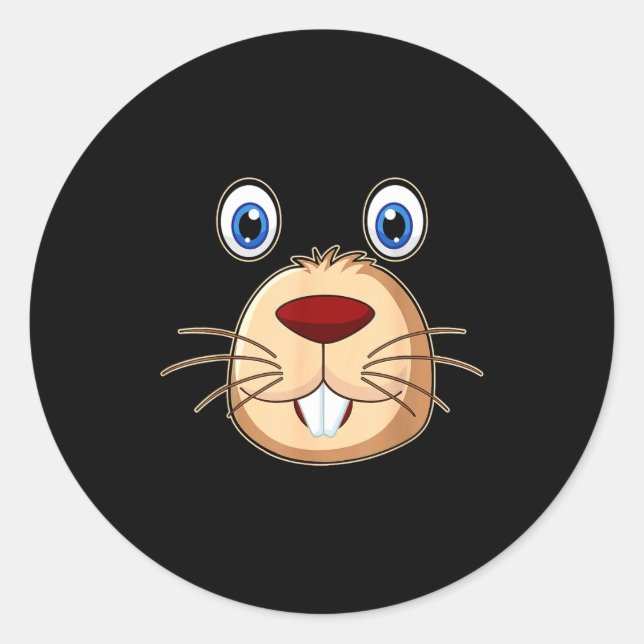 Respect The Groundhog Day Funny Groundhog Face  Classic Round Sticker (Front)