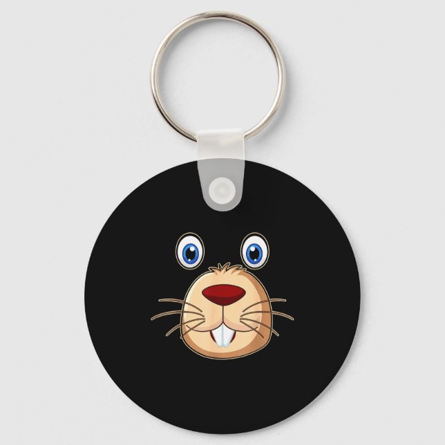 Respect The Groundhog Day Funny Groundhog Face  Keychain (Front)