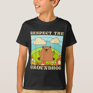 Respect The Groundhog Day Men Women Animal Retro 6 T-Shirt