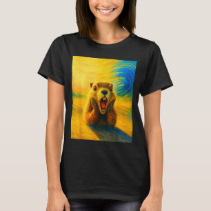 Respect The Groundhog Funny Woodchuck Cute Kids Bo T-Shirt