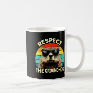 Respect The Groundhog Lover Vintage Animal Ground  Coffee Mug