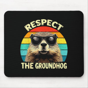 Respect The Groundhog Lover Vintage Animal Ground Mouse Pad