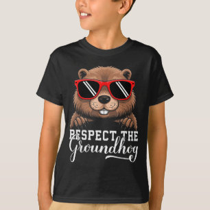 Respect The Groundhog Woodchuck Animal Ground Hogs T-Shirt