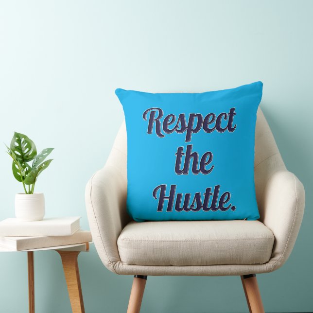 Respect the Hustle Script Design – Motivational Wo Throw Pillow (Chair)