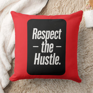 Respect the Hustle Typography Shirt – Motivational Throw Pillow