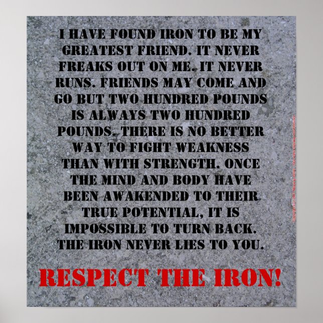 Respect The Iron Poster (Front)