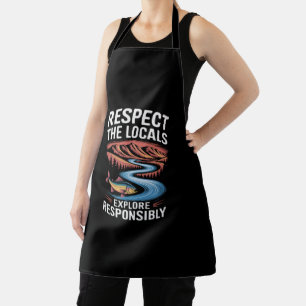 Respect the Locals Fish Ocean Save the Planet  Apron