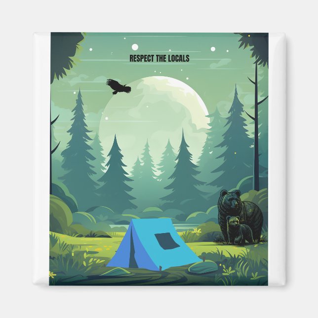 Respect the Locals – Wilderness Bear  Magnet (Front)