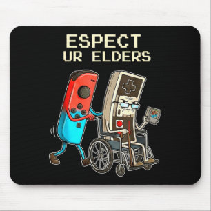 Respect Ur Elders Retro Gaming Controller Funny  Mouse Pad