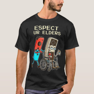 Respect Ur Elders Retro Gaming Controller Funny  T-Shirt