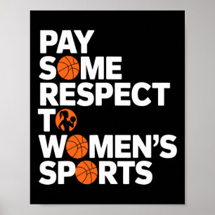 Respect Women's Sports Empowering Sketll Quote  Poster