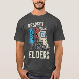 Respect Your Elders Funny 80s Gaming Controller Re T-Shirt