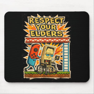 Respect Your Elders Funny Gamer Controller 80s Ret Mouse Pad