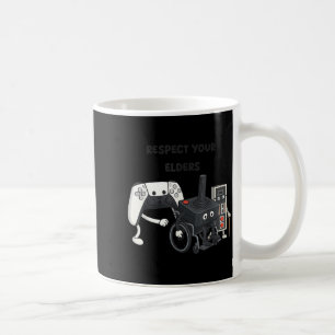Respect Your Elders Funny Gaming 80s Style Old New Coffee Mug