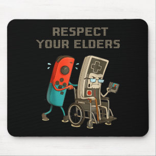 Respect Your Elders Funny Retro Gaming Clic Consol Mouse Pad