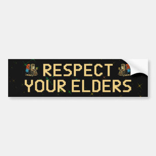 Respect Your Elders Gaming Control Retro Funny Bumper Sticker