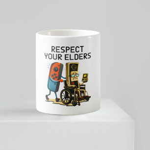 Respect Your Elders Gaming Control Retro Funny Coffee Mug