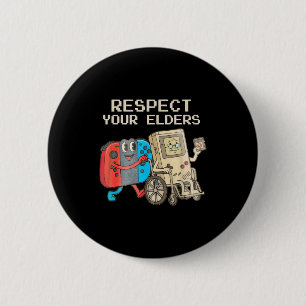 Respect Your Elders Gaming Control Retro Funny Gam 2 Inch Round Button