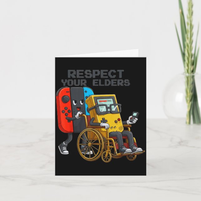 Respect Your Elders Gaming Control Retro Funny Gam Card (Front)