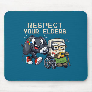 Respect Your Elders Gaming Control Retro Funny Gam Mouse Pad