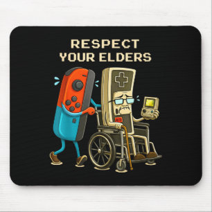 Respect Your Elders Gaming Control Retro Funny Gam Mouse Pad