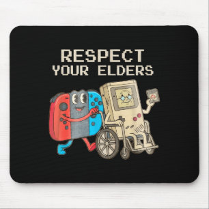 Respect Your Elders Gaming Control Retro Funny Gam Mouse Pad
