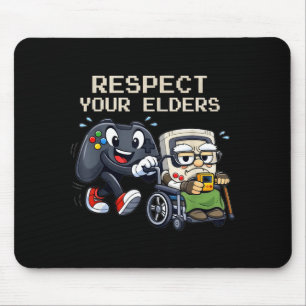 Respect Your Elders Gaming Control Retro Funny Gam Mouse Pad