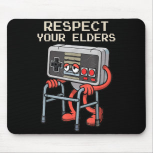 Respect Your Elders Gaming Control Retro Funny Gam Mouse Pad