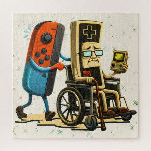 Respect Your Elders Gaming Control Retro Funny Jigsaw Puzzle