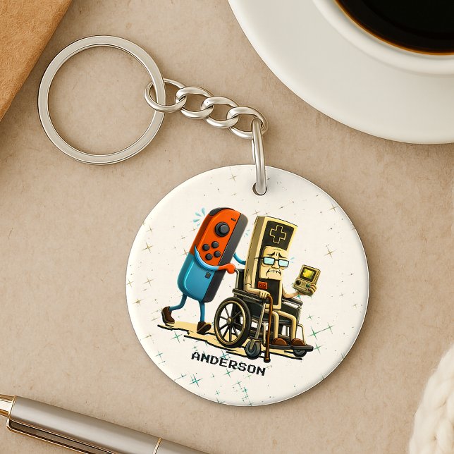Respect Your Elders Gaming Control Retro Funny Keychain (Creator Uploaded)
