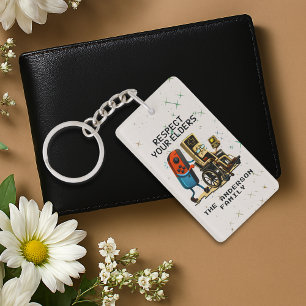 Respect Your Elders Gaming Control Retro Funny Keychain