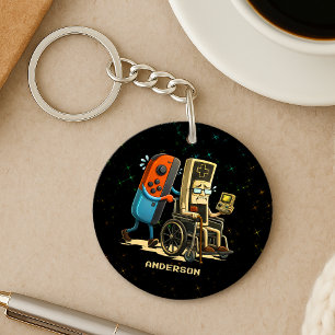 Respect Your Elders Gaming Control Retro Funny Keychain