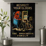 Respect Your Elders Gaming Control Retro Funny Kitchen Towel<br><div class="desc">Level up your style with this Respect Your Elders Gaming Control Retro Funny Gamer design—a must-have for classic gaming fans and modern gamers alike. Featuring a vintage retro game controller and bold humor, this design celebrates old-school gaming skills with a playful message that every gamer understands. Perfect for retro gamers,...</div>