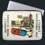 Respect Your Elders Gaming Control Retro Funny Laptop Sleeve<br><div class="desc">Level up your style with this Respect Your Elders Gaming Control Retro Funny Gamer design—a must-have for classic gaming fans and modern gamers alike. Featuring a vintage retro game controller and bold humor, this design celebrates old-school gaming skills with a playful message that every gamer understands. Perfect for retro gamers,...</div>
